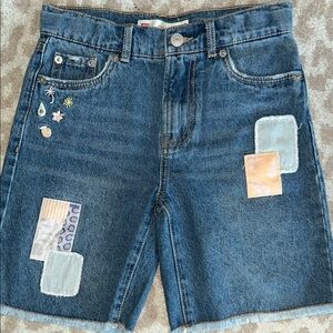 Levi's Denim Shorts with Colorful Patches